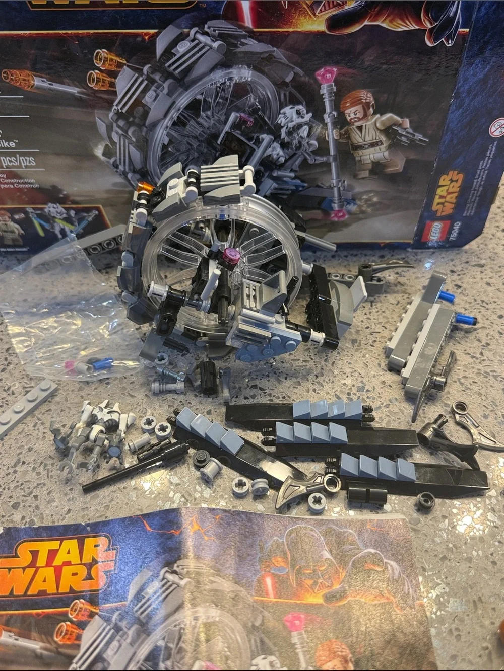 Lego Star Wars General Grievous Wheel Bike - 75040 with Minifig, incomplete set